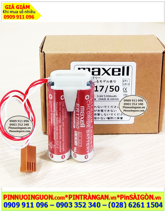 Maxell 2ER17/50; Pin nuôi nguồn PLC Maxell 2ER17/50 lithium 3.6v 5500mAh _Made in Japan